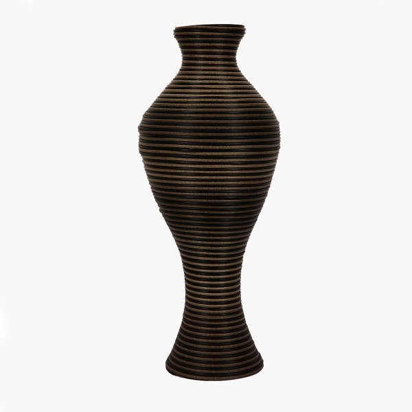 PLASTİK HASIR DOKULU EL YAPIMI VAZO KÜÇÜK BOY   60 CM