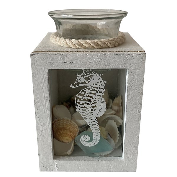 EL YAPIMI SEA HORSE WOOD TEALIGHT MUMLUK 11*8*8 CM