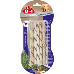 8in1 Delights Bones Biftekli Köpekler İçin Twested Sticks 10 Lu
