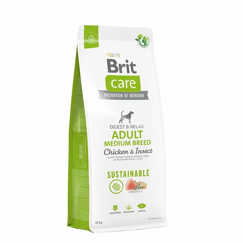 Brit Care Sustainable Adult Medium Tavuk ve Böcek Proteinli Yetişkin Köpek Maması 12 Kg