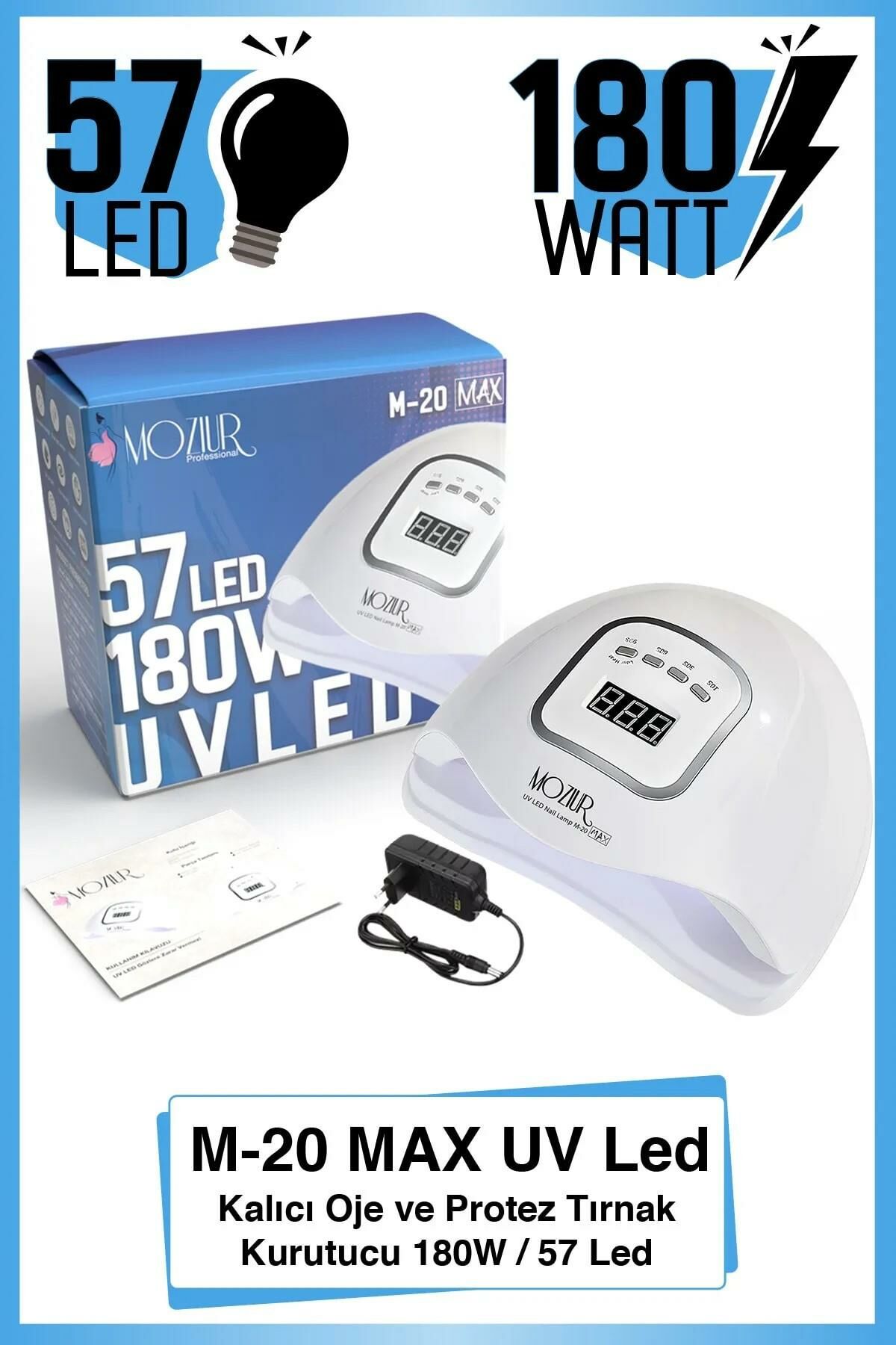 MOZIUR M-20 Max 180w UV LED Kalıcı Oje ve Protez Tırnak Kurutucu