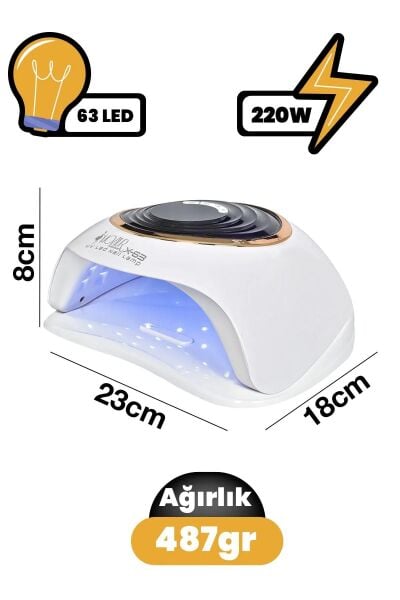 MOZIUR X-63 220W 63 LED Kalıcı Oje ve Protez Tırnak Kurutucu