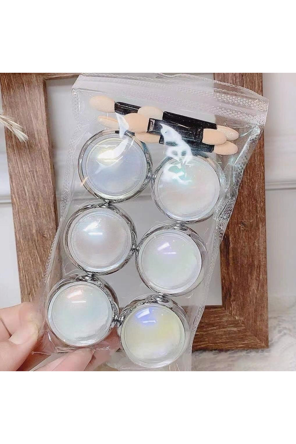 6'lı Paket İnci Tozu Protez Tırnak Nail Art