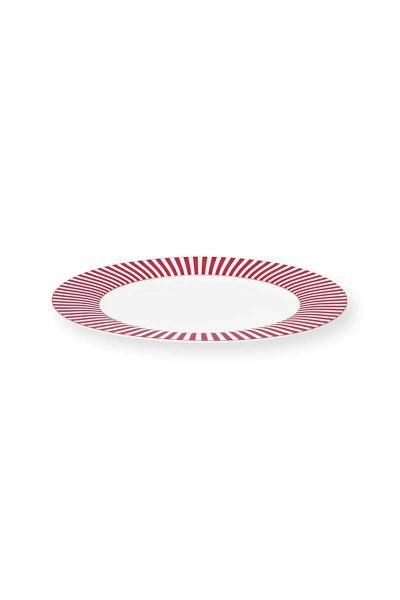 Royal Çizgili Pembe Tabak 26,5 cm