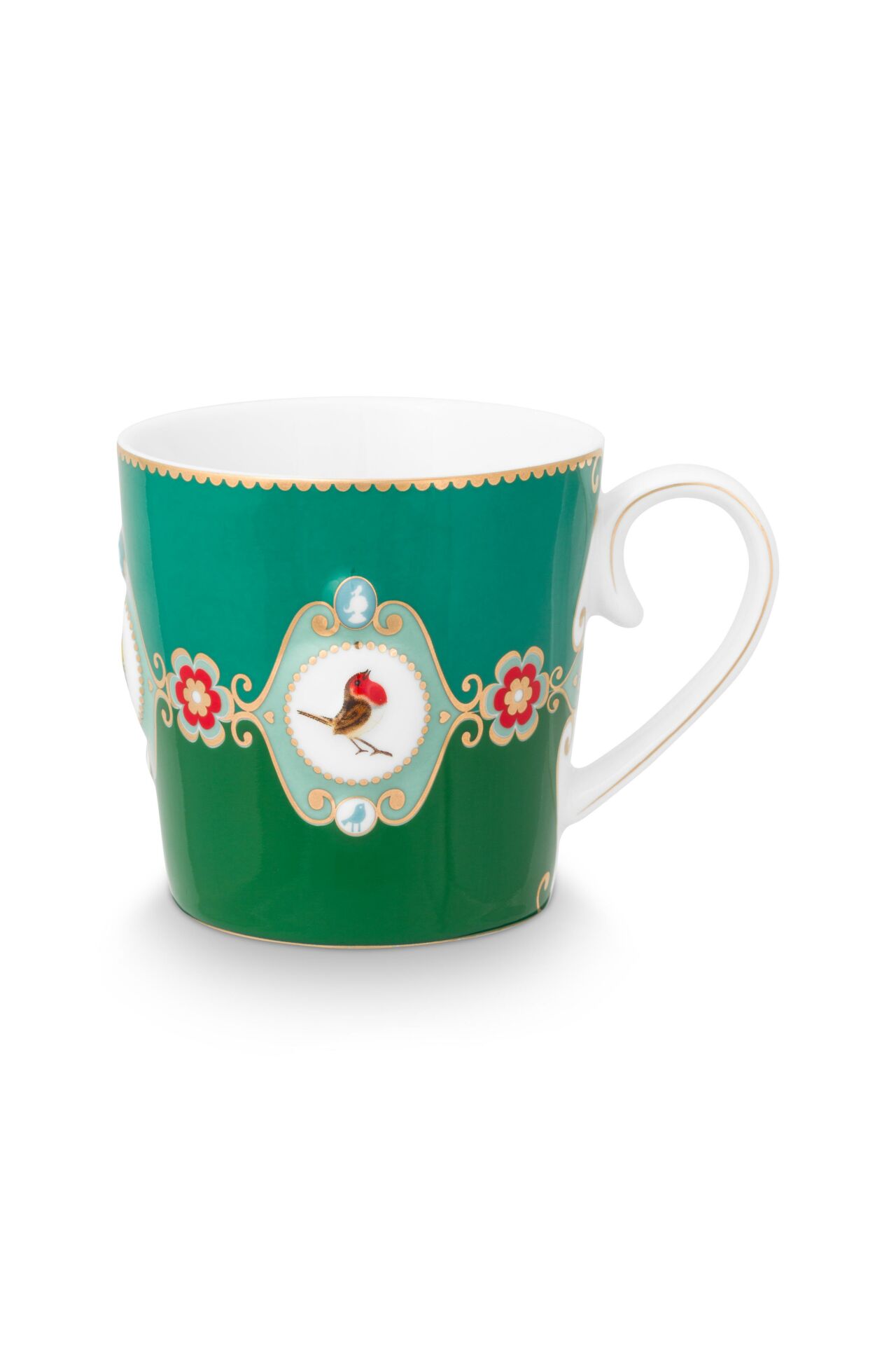 Love Birds Yeşil Renkli Madalyon Desenli Mug 250 ml