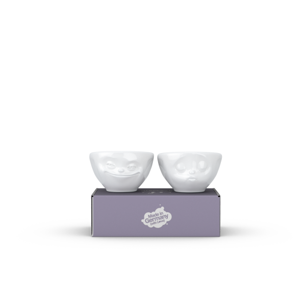 Grinning & Kissing- beyaz ikili küçük kase set, 100 ml