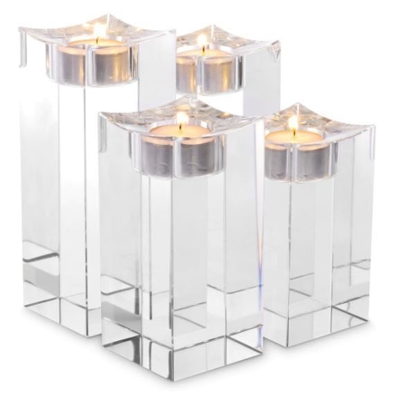 Tealight Holder Giancarlo high crystal set of 4