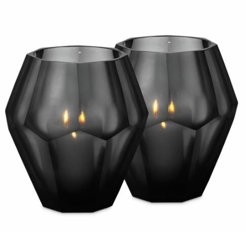 Tealight Holder Okhto L black set of 2