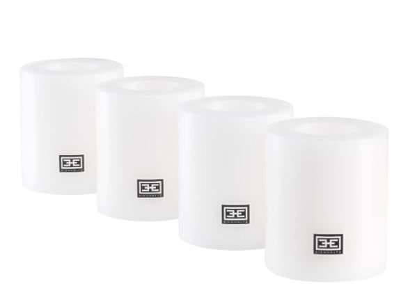 Artificial Candle ø 8 x H. 9 cm white set