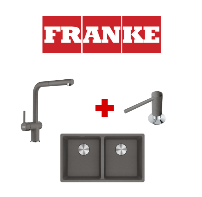 Franke  Maris MRG 120-35-35 Granit SLATE Grey Evye - Active Plus 2.0 SLATE  Grey Armatür - Sıvı Sabunluk Kampanyası
