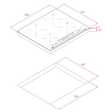 TEKA IZC 64630 BK MST 60 cm 4 pişirme bölmeli İndüksiyon Ocak ve Direct Function Multislider