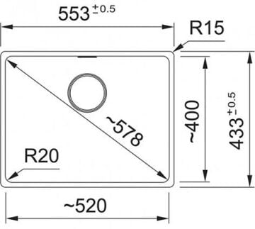 Franke  Marıs Mrg 110-52 Nero Tek Gözlü Damlalıksız Bx Fragranit Eviye