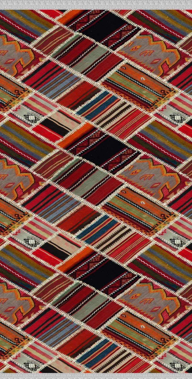 Otantik Desenli Vintage  Dokuma Tabanlı Dekoratif Kilim