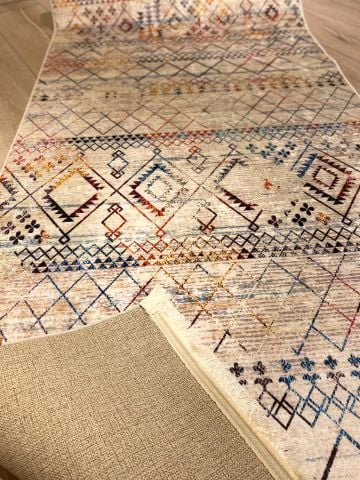 Renkli İskandinav Desenli Baskı Kilim