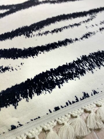 Kaymaz Taban Sİhay Beyaz Zebra Desenli Kilim