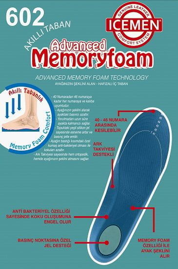 Medikaltec Advanced Memory Foam Akıllı Tabanlık 40-42 Numara Ayak