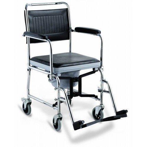 Tekerlekli Seyyar Katlanabilir Hasta Yaşlı Tuvalet Sandalyesi Klozet