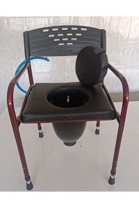 Medikaltec Taharet Musluklu Döşemeli Engelli Yaşlı Hasta Tuvalet Sandalyesi Seyyar Katlanır Klozetli Wc li