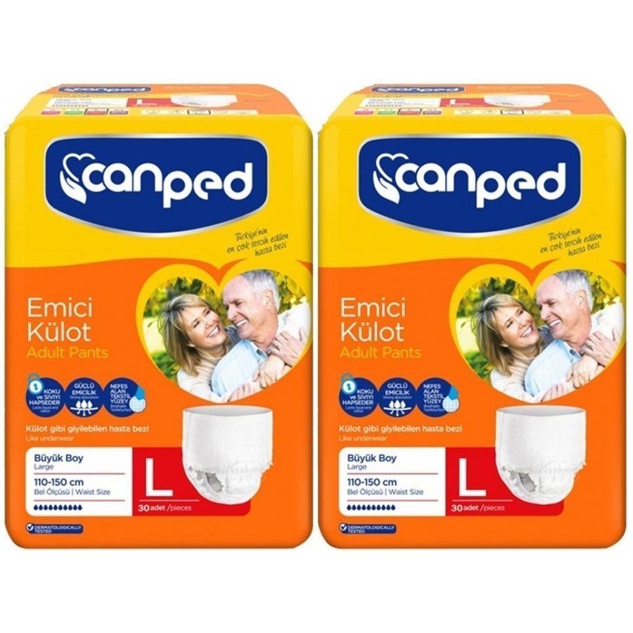 Canped Emici Külot Hasta Bezi Büyük Boy Large 60 Adet Eko Paket