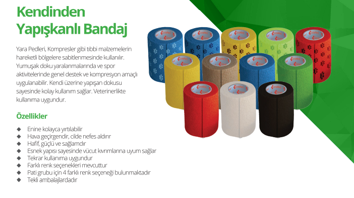 Medikaltec  Kendinden Yapışkanlı Bandaj Koban Bandaj 5 cm x 4,5 m  Kırmızı Renk 1 Adet