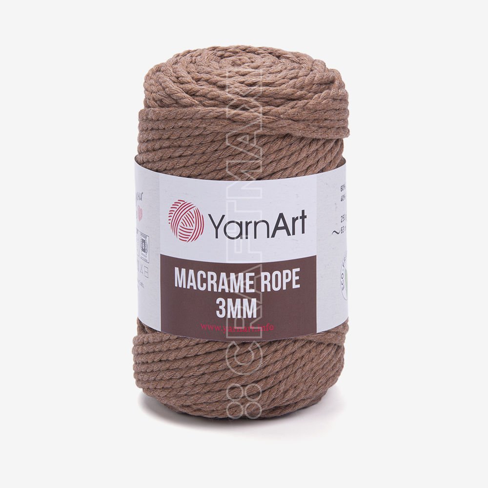 Yarnart Macrame Rope 3 mm - Macrame Cord Taupe - 788