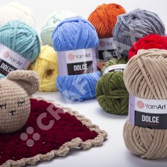 Yarnart Dolce - Velvet Knitting Yarn Taupe - 754