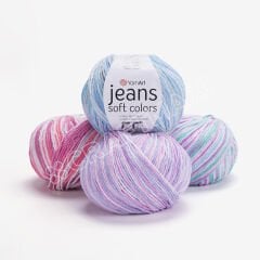 YARNART JEANS SOFT COLORS - MULTICOLOR KNITTING YARN