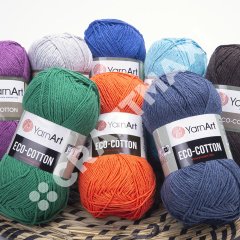 YARNART ECO COTTON - KNITTING YARN NEON ORANGE - 800