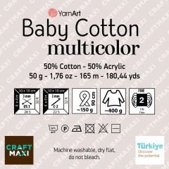 YARNART BABY COTTON MULTICOLOR - MULTICOLOR KNITTING YARN