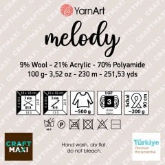 YARNART MELODY - SHINY KNITTING YARN