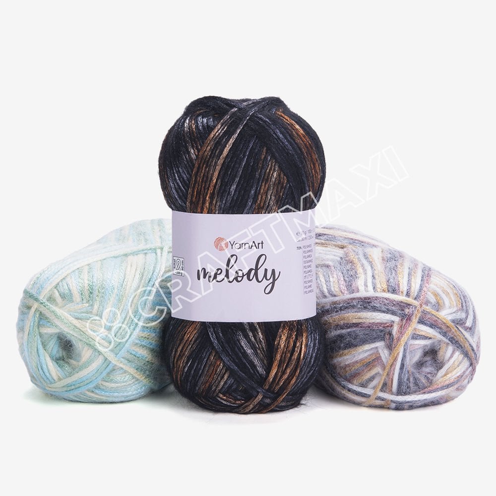 YARNART MELODY - MULTICOLOR SHINY KNITTING YARN