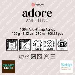 YARNART ADORE - ANTI-PILLING KNITTING YARN