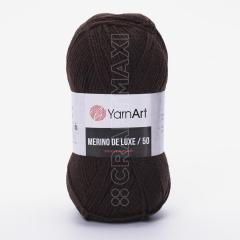 YARNART MERINO DE LUXE 50 - KNITTING YARN DARK BROWN - 116