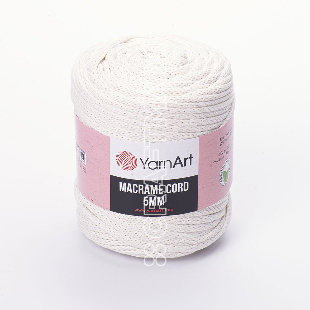 Yarnart Macrame Cord 5 mm - Macrame Cord Light Cream - 752