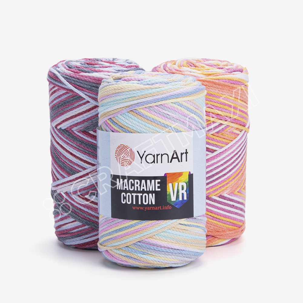 Yarn Art YarnArt Macrame Cotton Spectrum Macrame Cord 8.80 Oz, 246.06 Yds  80% Cotton Macrame Rope Multicolor Macrame, Colorful Macrame Yarn Weight
