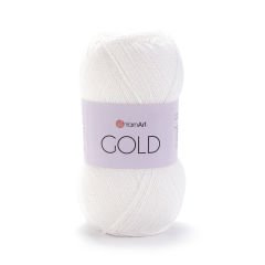 YARNART GOLD - GLITTERY KNITTING YARN WHITE-GLITTERY - 9362