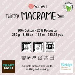 YARNART TWISTED MACRAME 3 MM - MACRAME CORD