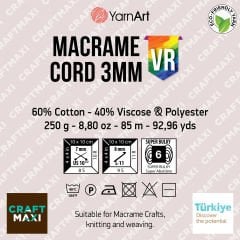 YARNART MACRAME CORD 3 MM VR - MACRAME CORD
