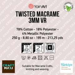 YARNART TWISTED MACRAME 3 MM VR - MACRAME CORD
