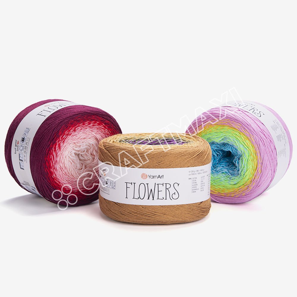 YARNART FLOWERS - MULTICOLOR KNITTING YARN