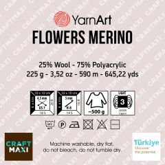 YARNART FLOWERS MERINO - MULTICOLOR KNITTING YARN