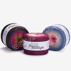 YARNART FLOWERS MOONLIGHT - GLITERRY MULTICOLOR KNITTING YARN