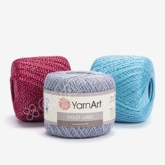 YARNART VIOLET LUREX - GLITTERY MERCERISED LACE YARN