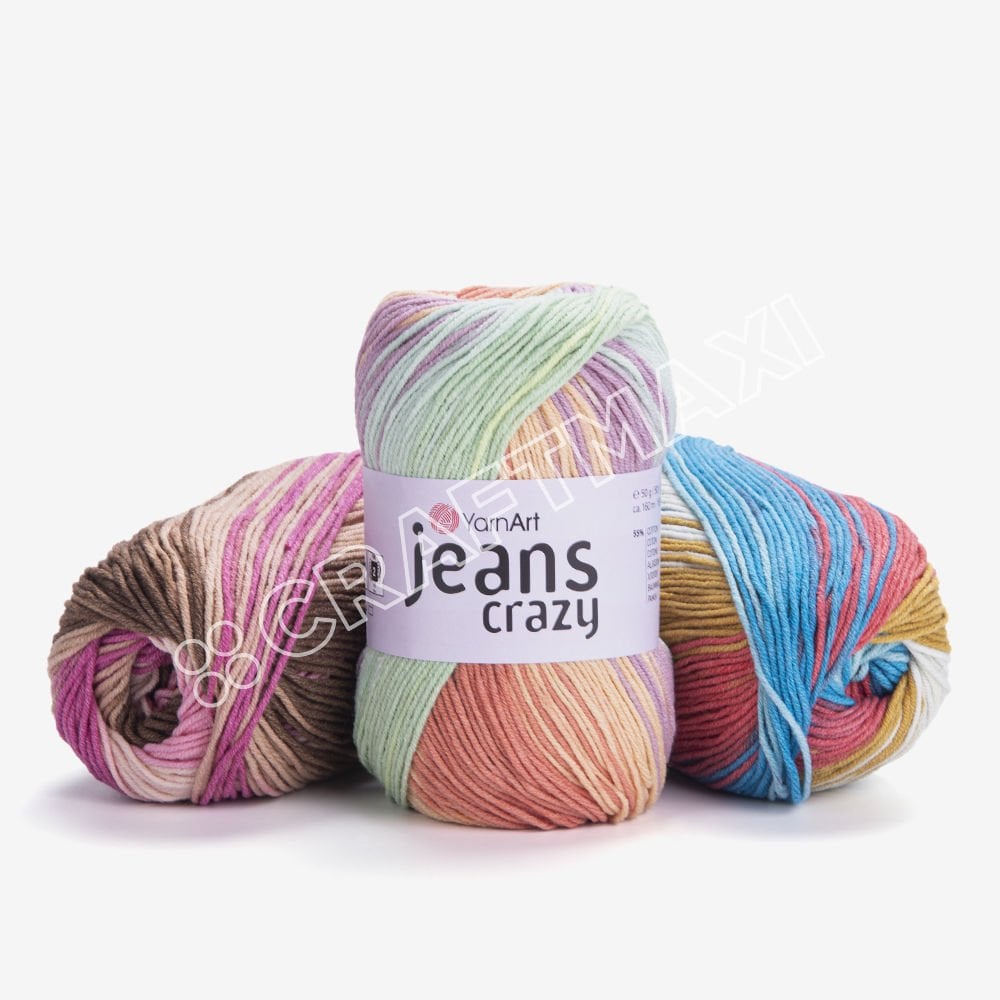 YARNART JEANS CRAZY - MULTICOLOR KNITTING YARN