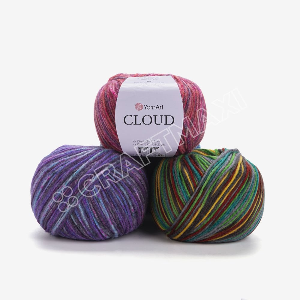 YARNART CLOUD - MULTICOLOR KNITTING YARN