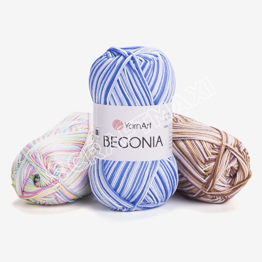 YARNART BEGONIA MELANGE - MULTICOLOR MERCERISED KNITTING YARN