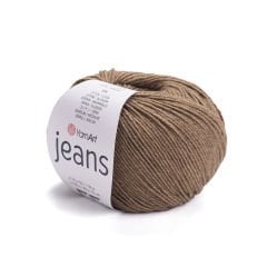 YARNART JEANS - KNITTING YARN LIGHT BROWN - 40