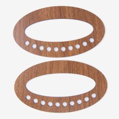 WOODEN BAG HANDLE - OVAL - 2 PIECES