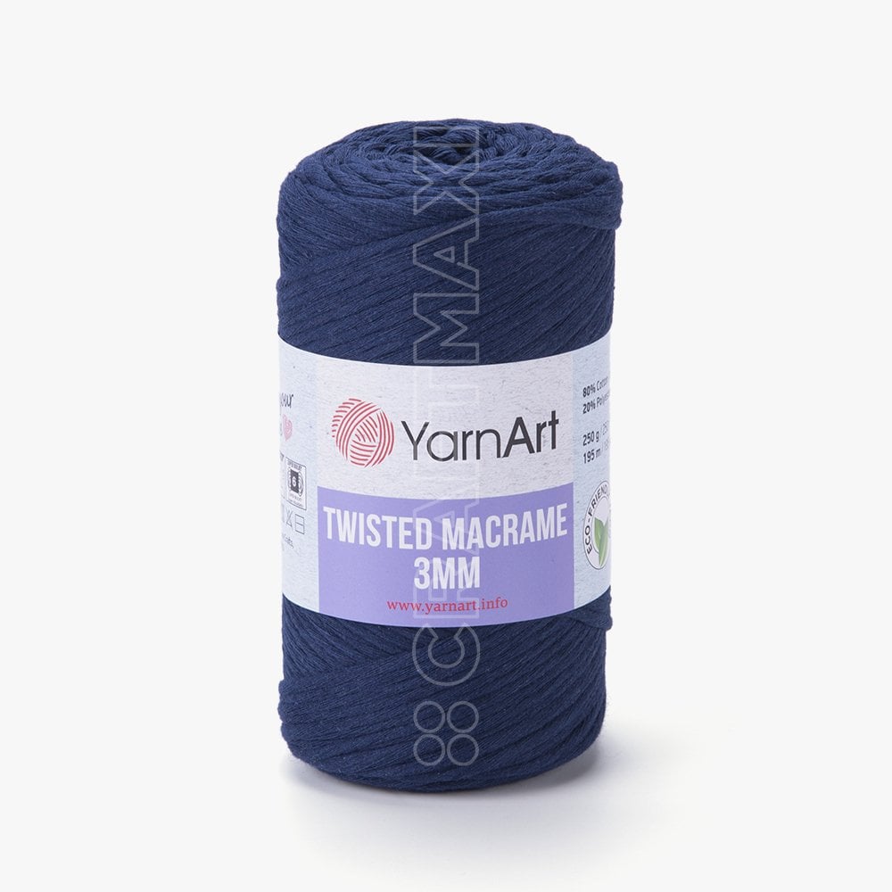 YARNART TWISTED MACRAME 3 MM - MAKROME EL ÖRGÜ İPİ LACİVERT - 784