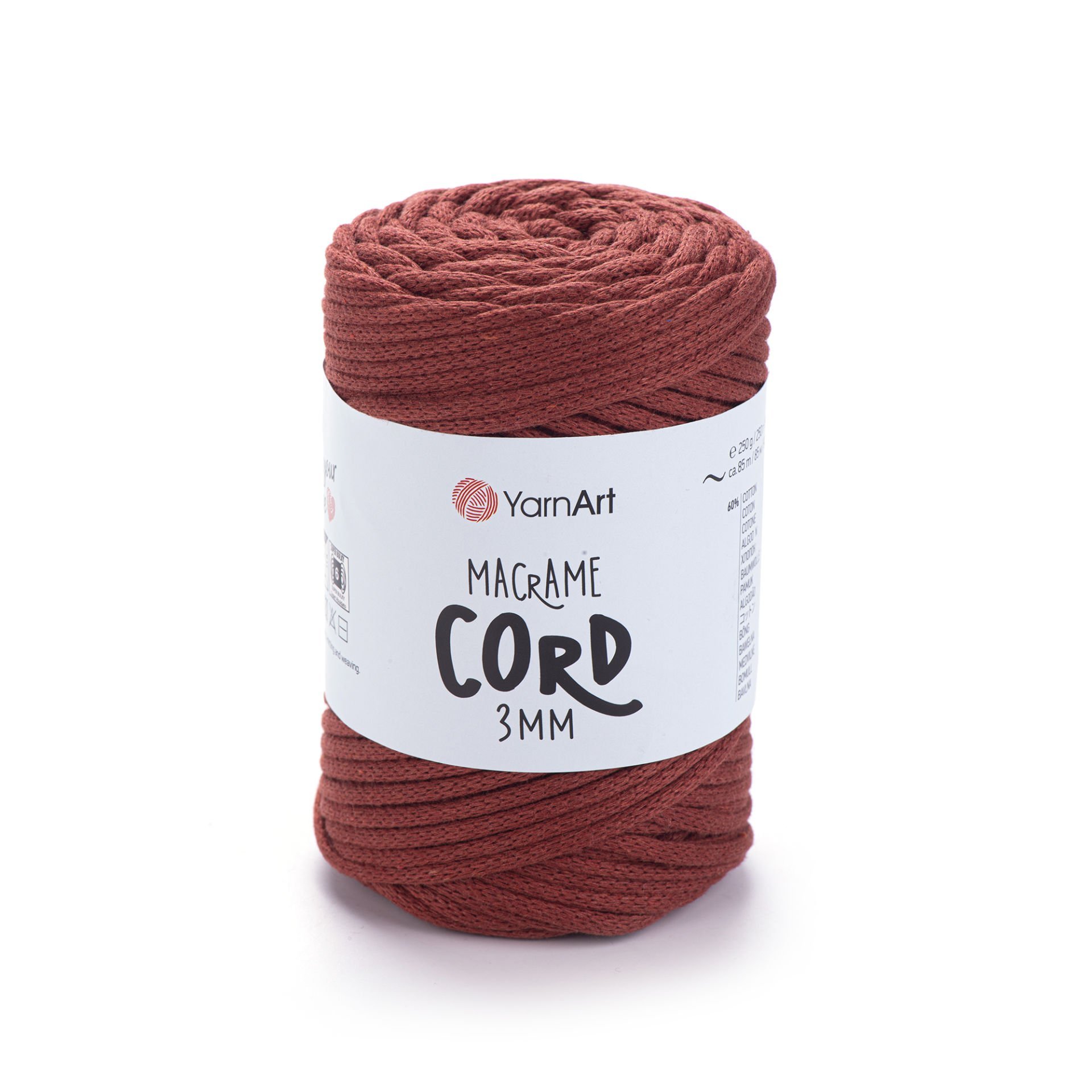 YARNART MACRAME CORD 3 MM - MAKROME EL ÖRGÜ İPİ KİREMİT - 785